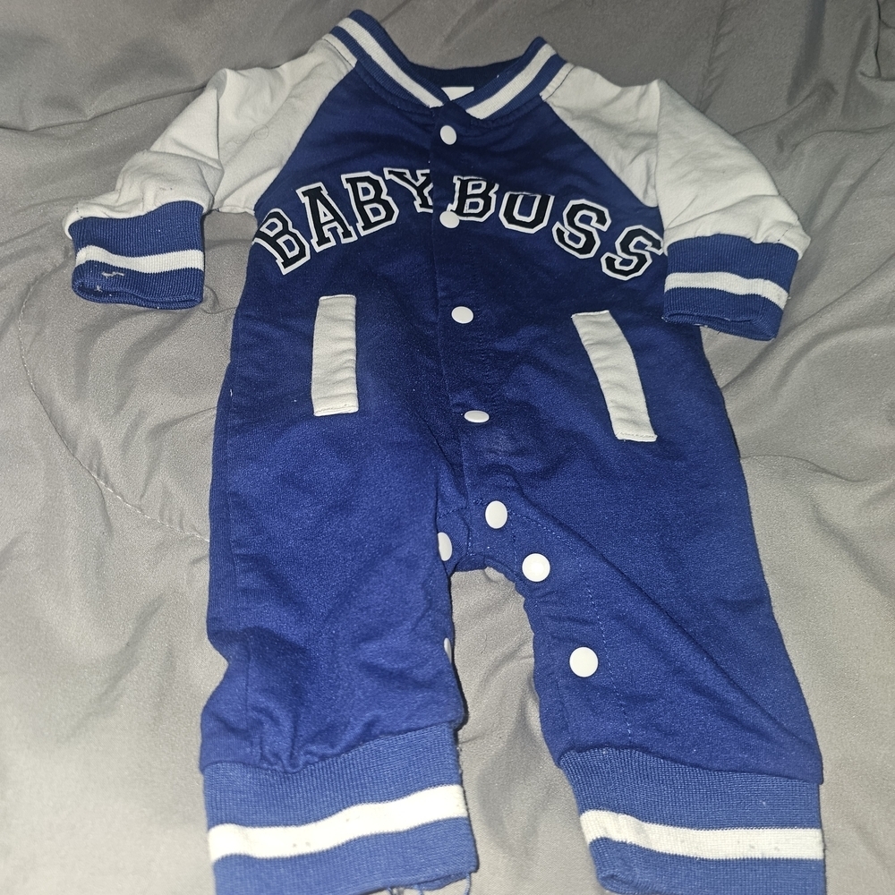 Blue and White Kids Footie - Picture 4 of 6
